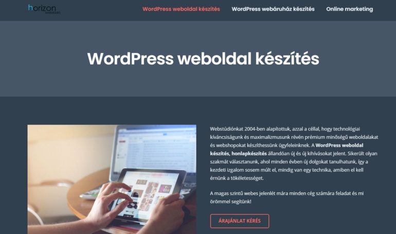 WordPress honlapkészítés